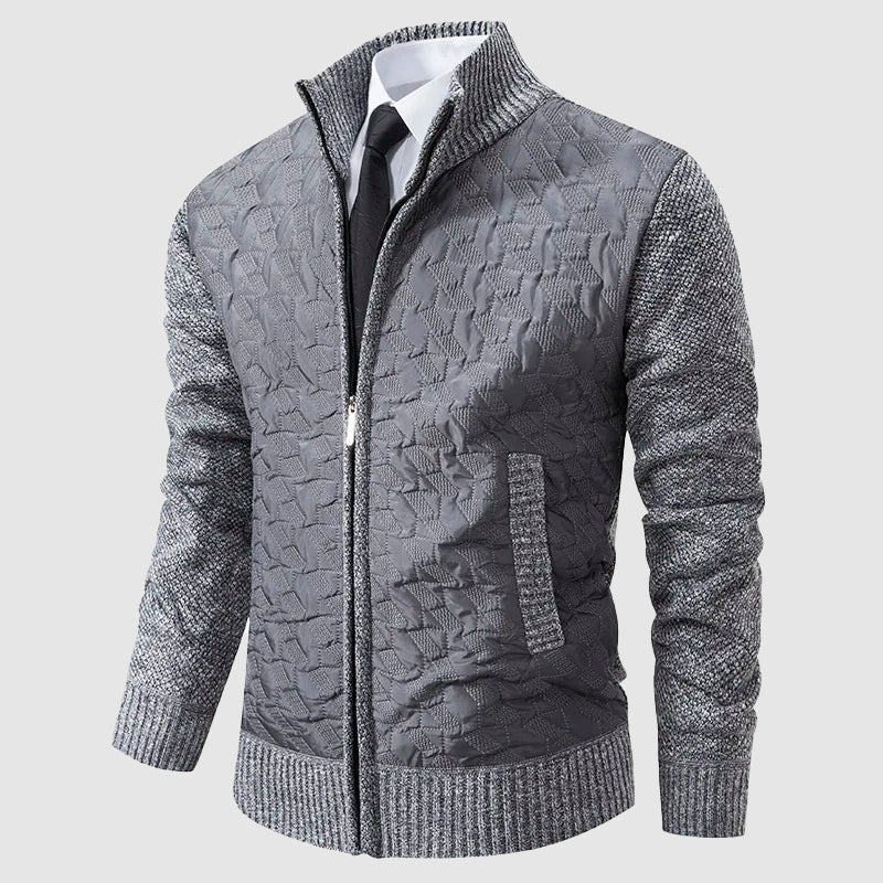 EB | Gestepptes Strickjacke mit Stehkragen