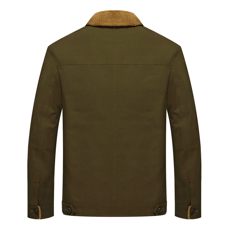 EB | Sherpa-Futter Baumwolljacke mit Knopfverschluss