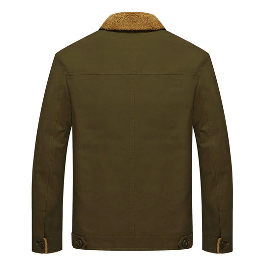 EB | Sherpa-Futter Baumwolljacke mit Knopfverschluss