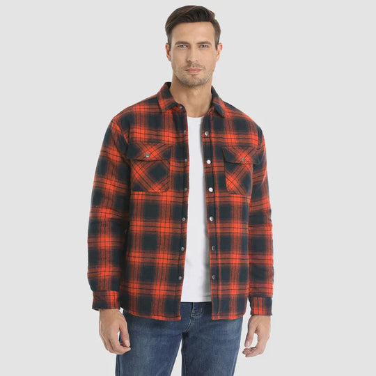 EB | Herren karierte Flanellhemden mit warmer Fütterung