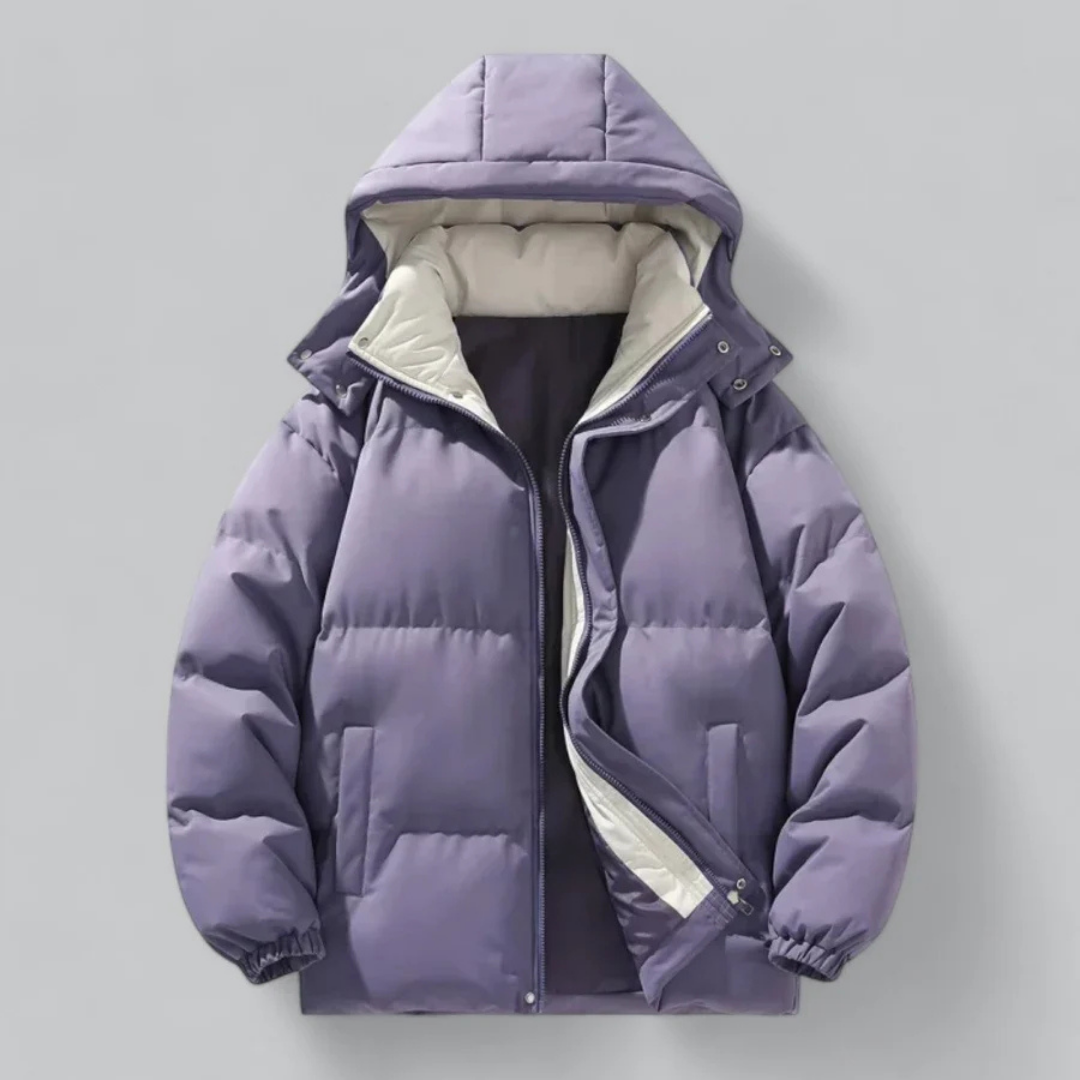 EB | Stilvolle Herren warme Pufferjacke mit Kapuze für den Winter