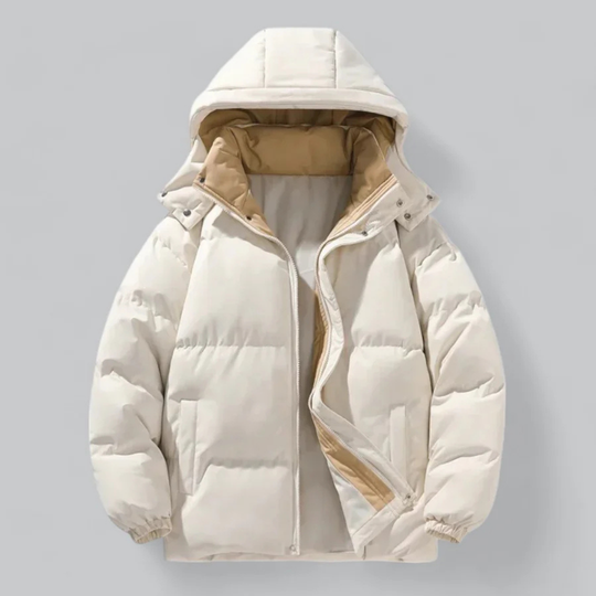 EB | Stilvolle Herren warme Pufferjacke mit Kapuze für den Winter