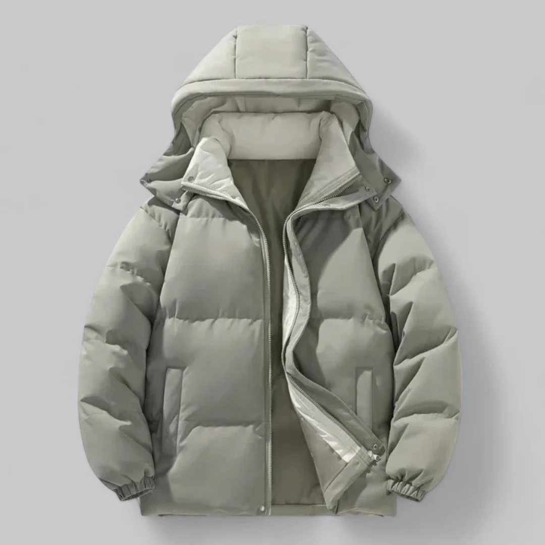 EB | Stilvolle Herren warme Pufferjacke mit Kapuze für den Winter