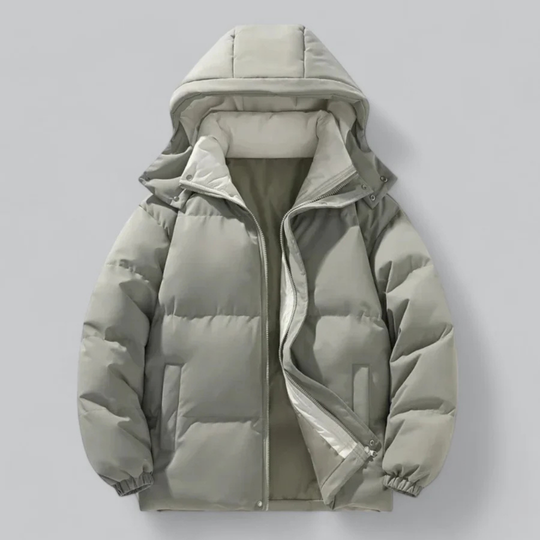 EB | Stilvolle Herren warme Pufferjacke mit Kapuze für den Winter