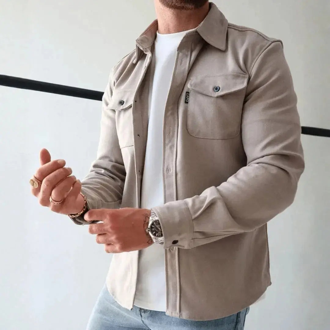 EB | Strukturierte Knopf-Down Freizeit-Overshirt