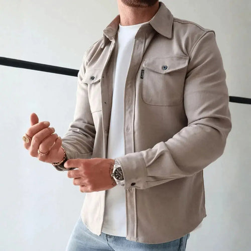 EB | Strukturierte Knopf-Down Freizeit-Overshirt