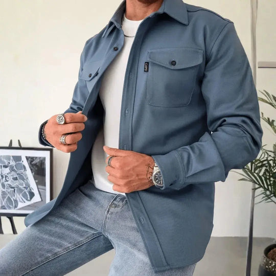 EB | Strukturierte Knopf-Down Freizeit-Overshirt