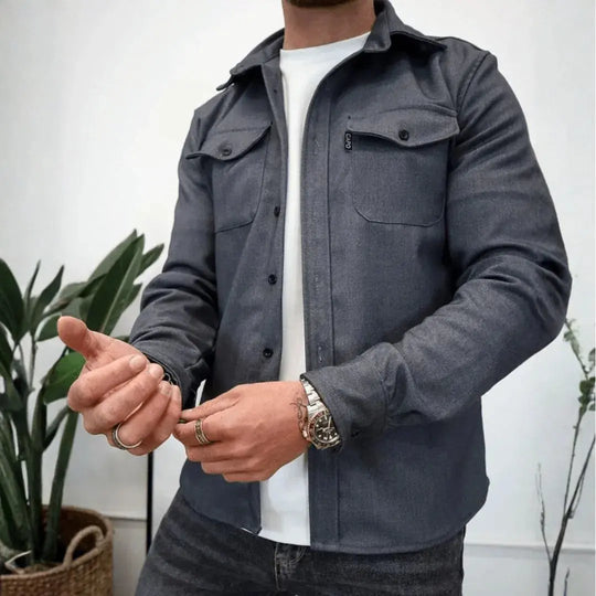 EB | Strukturierte Knopf-Down Freizeit-Overshirt