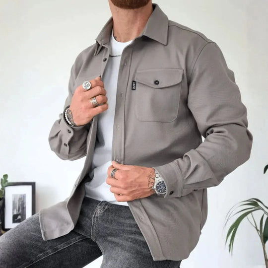 EB | Strukturierte Knopf-Down Freizeit-Overshirt