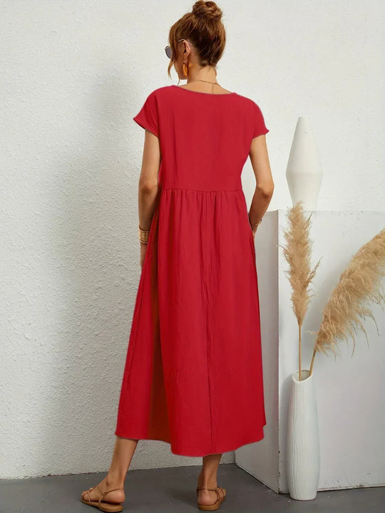 EB | Casual Elegant Baumwolle und Leinenkleid