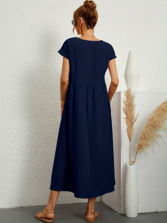 EB | Casual Elegant Baumwolle und Leinenkleid