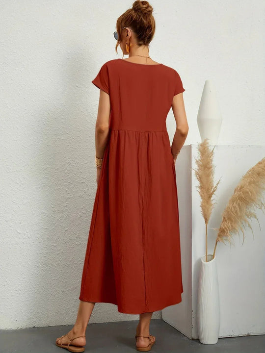 EB | Casual Elegant Baumwolle und Leinenkleid