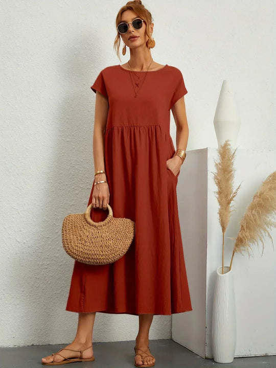 EB | Casual Elegant Baumwolle und Leinenkleid