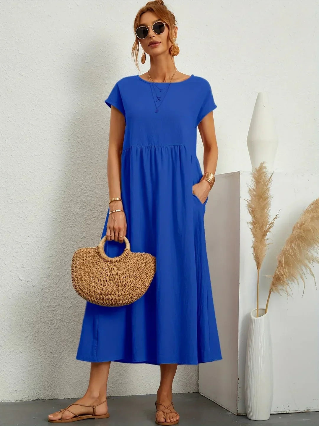 EB | Casual Elegant Baumwolle und Leinenkleid