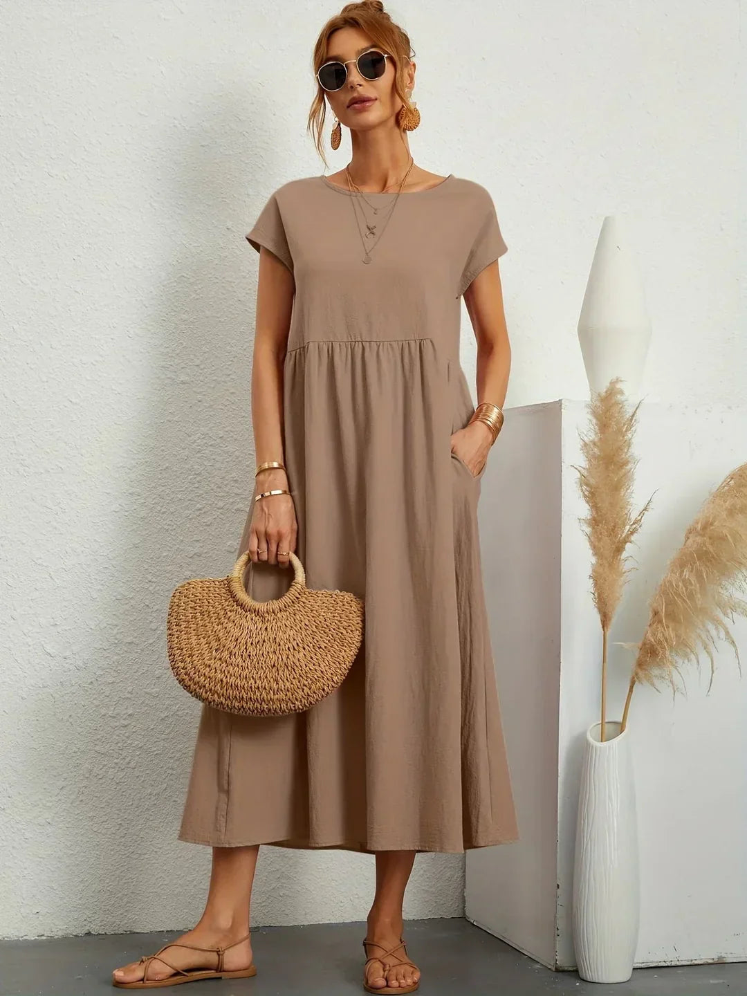 EB | Casual Elegant Baumwolle und Leinenkleid
