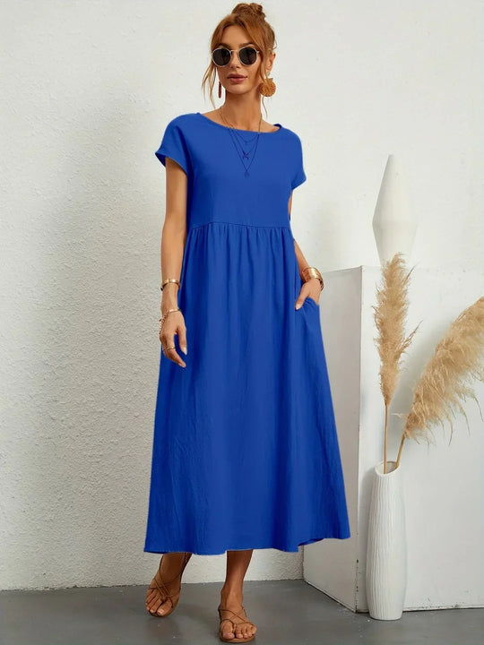 EB | Casual Elegant Baumwolle und Leinenkleid