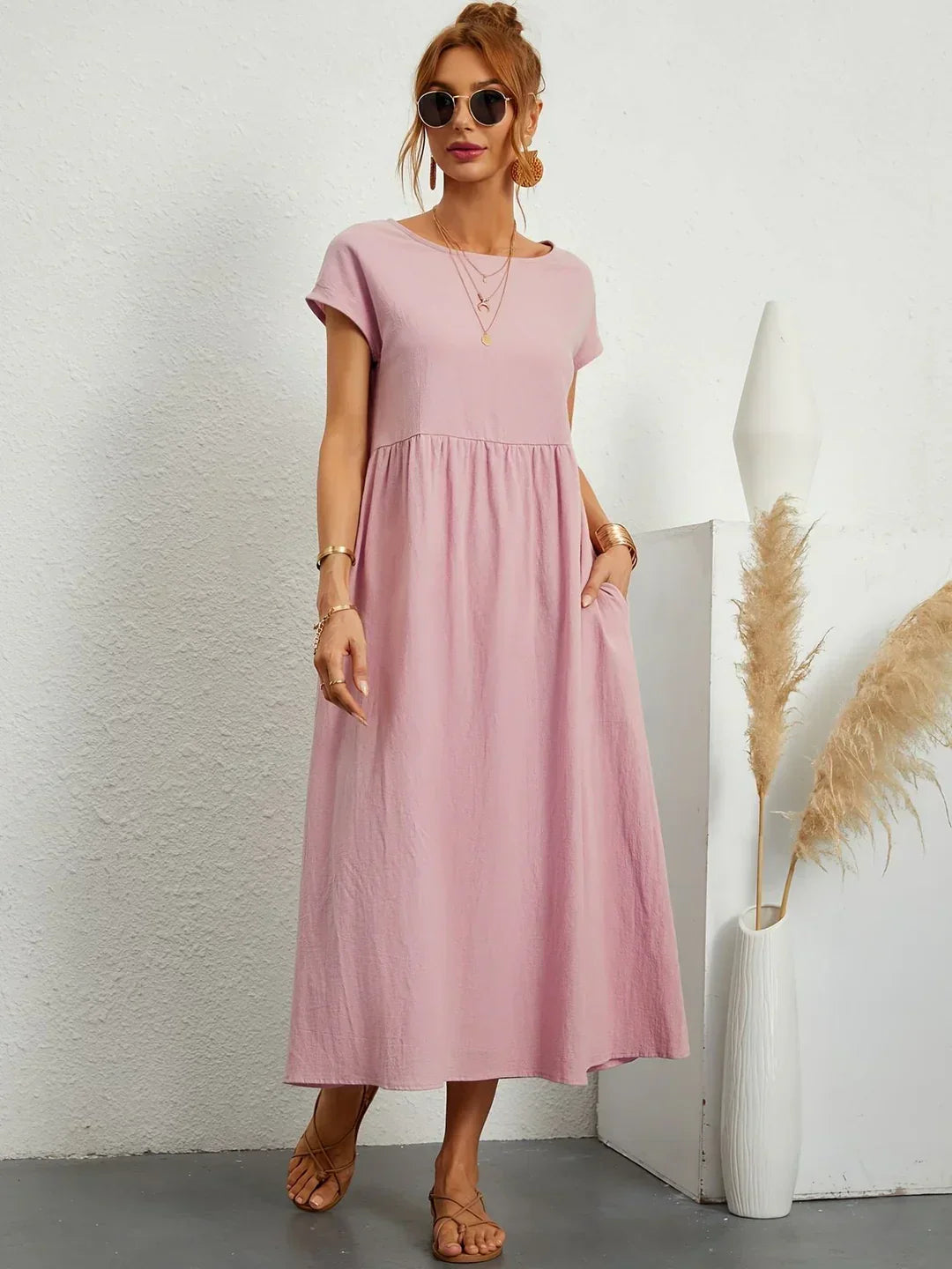 EB | Casual Elegant Baumwolle und Leinenkleid