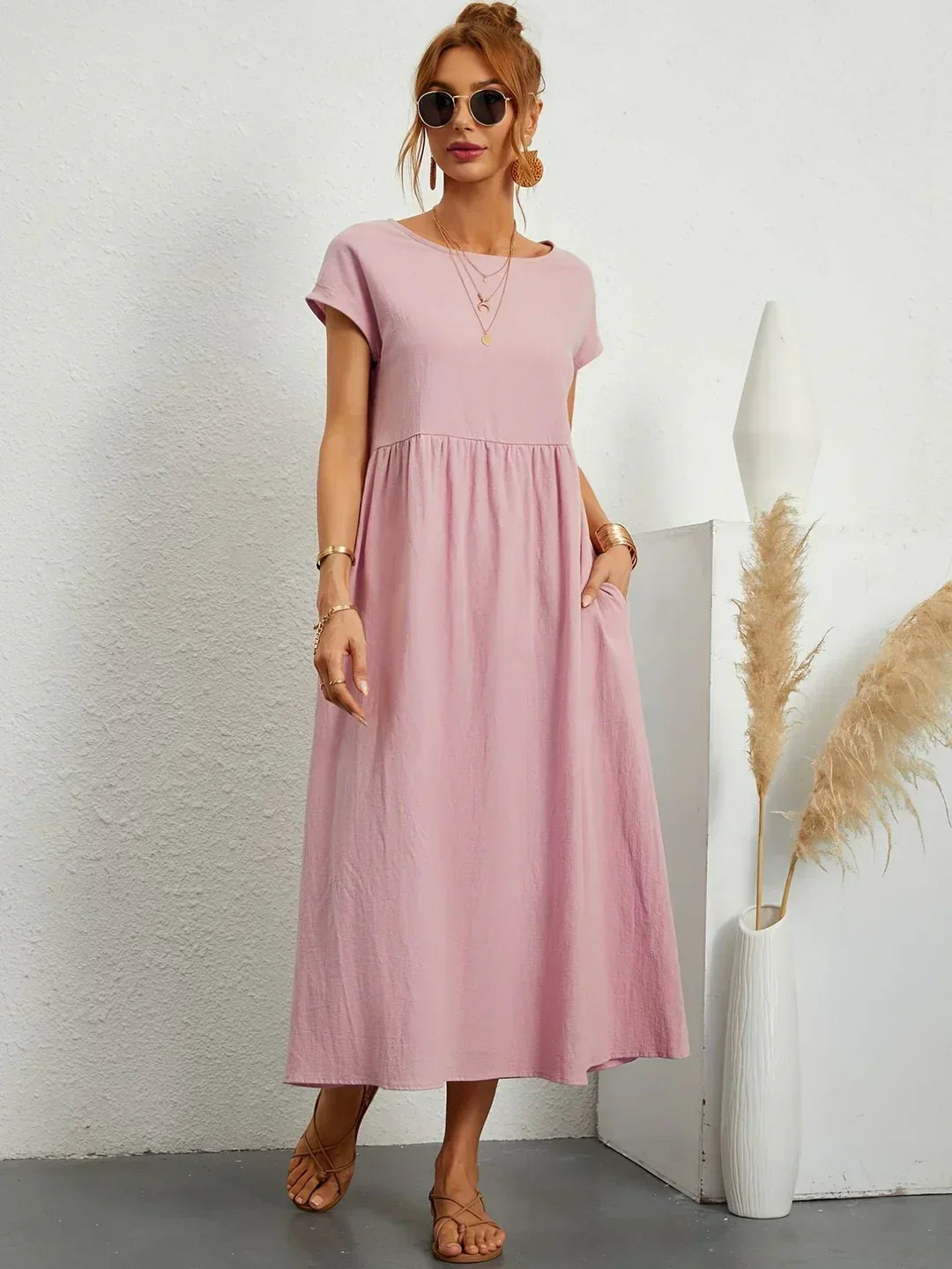 EB | Casual Elegant Baumwolle und Leinenkleid