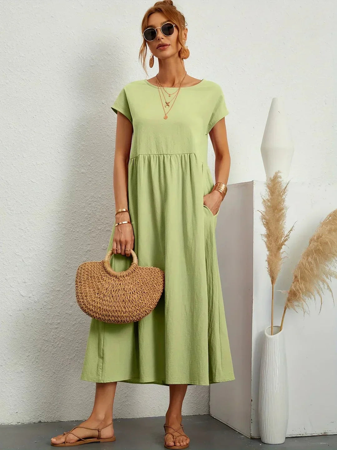 EB | Casual Elegant Baumwolle und Leinenkleid