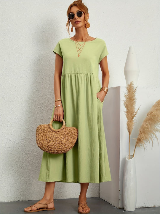 EB | Rundhalsausschnitt Kleid Elegantes Design für Damen