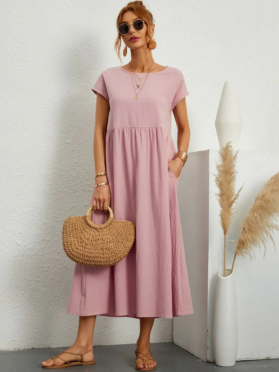 EB | Casual Elegant Baumwolle und Leinenkleid