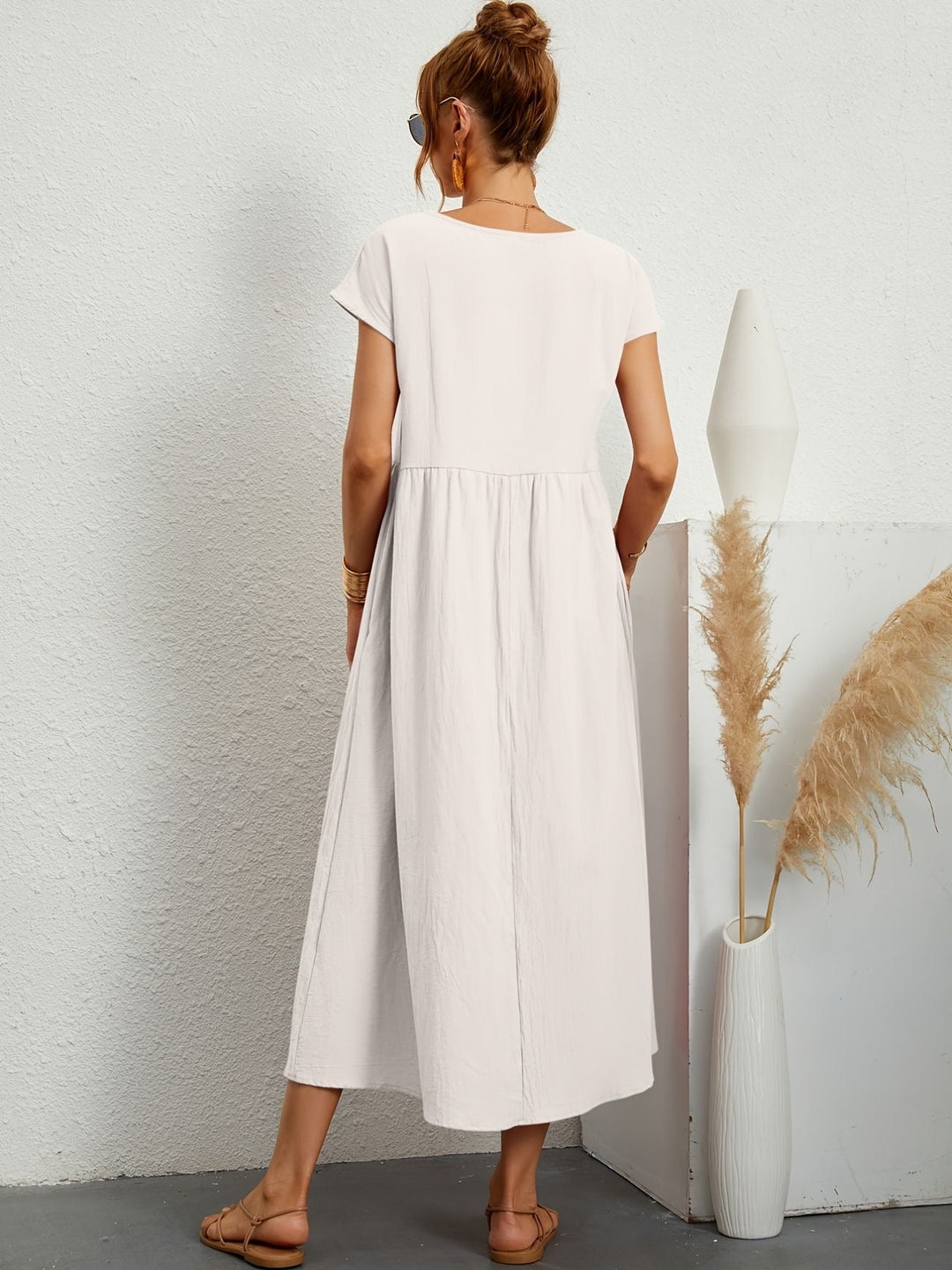 EB | Rundhalsausschnitt Kleid Elegantes Design für Damen