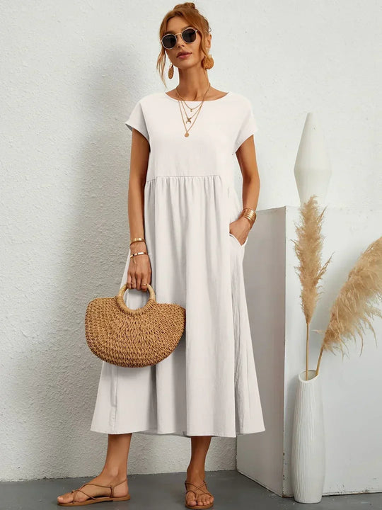 EB | Casual Elegant Baumwolle und Leinenkleid