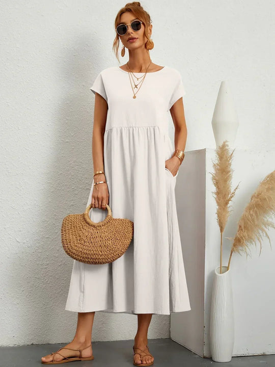 EB | Casual Elegant Baumwolle und Leinenkleid