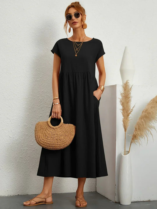 EB | Casual Elegant Baumwolle und Leinenkleid