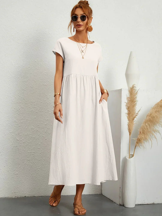 EB | Casual Elegant Baumwolle und Leinenkleid
