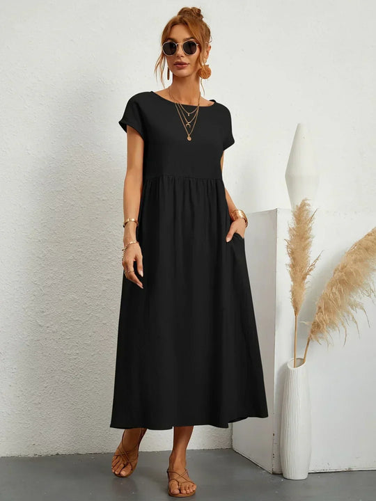 EB | Casual Elegant Baumwolle und Leinenkleid