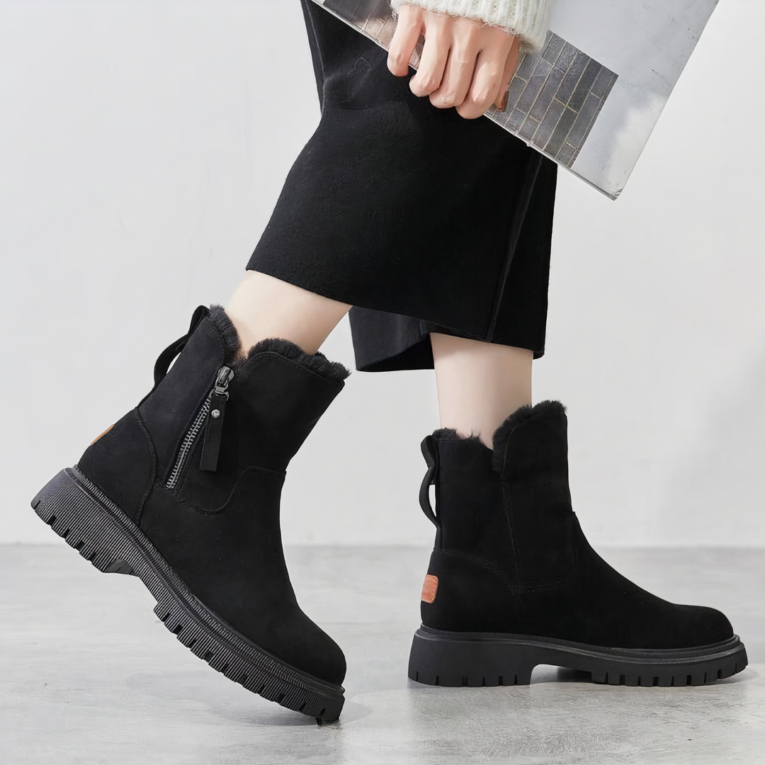 EB | Knöchelhohe Schneestiefel für Damen – Gemütliches & Stilvolles Winteressenziell