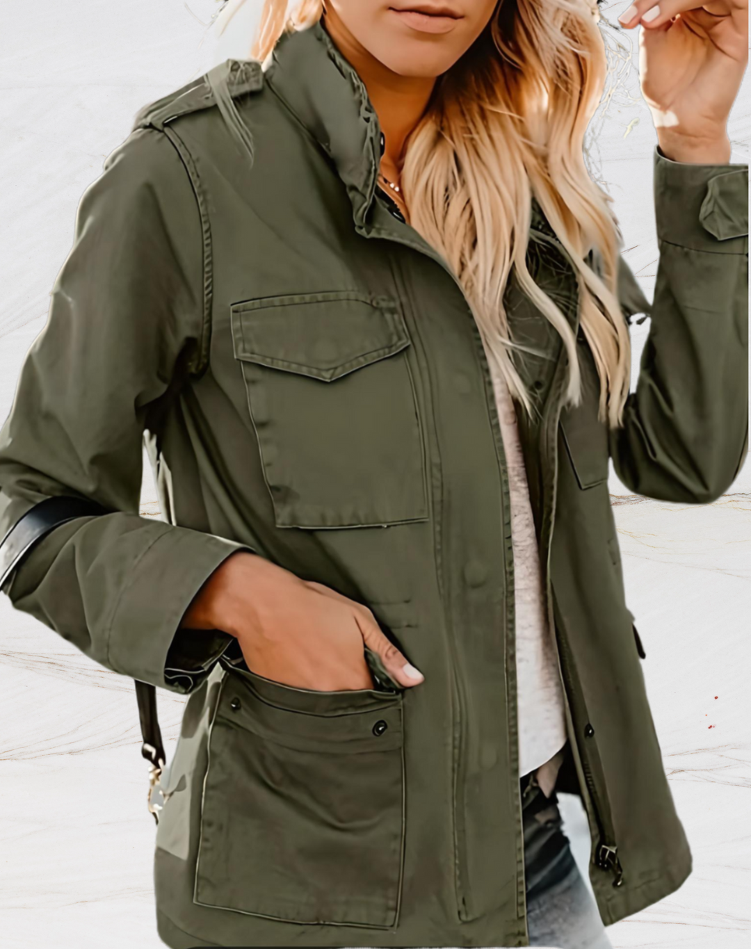 EB - Stilvoller Jacke mit Langen Ärmeln und Vier Taschen für Damen