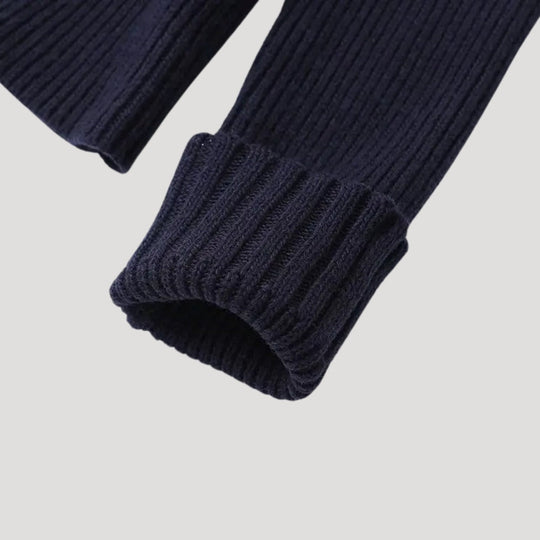 EB | Pullover mit Denimkragen und Knopfleiste