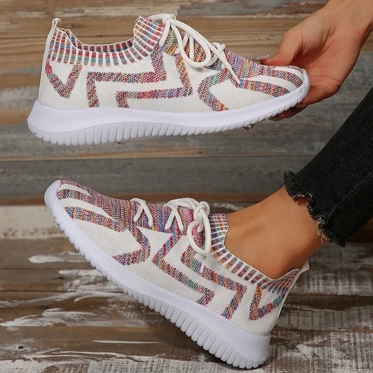 Farbenfrohe MusterSneakers Für Damen EB