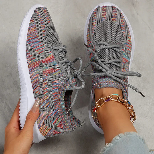 Farbenfrohe MusterSneakers Für Damen EB