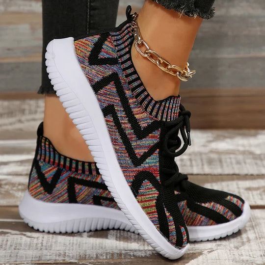 Farbenfrohe MusterSneakers Für Damen EB