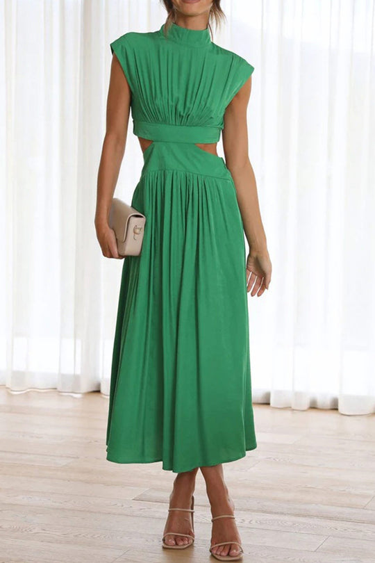 EB | Mock Neck Cutout Midi Kleid