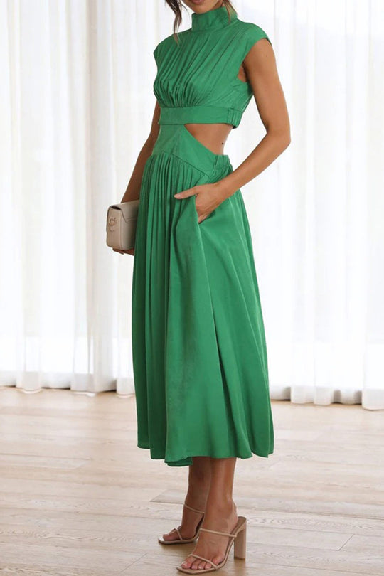 EB | Mock Neck Cutout Midi Kleid