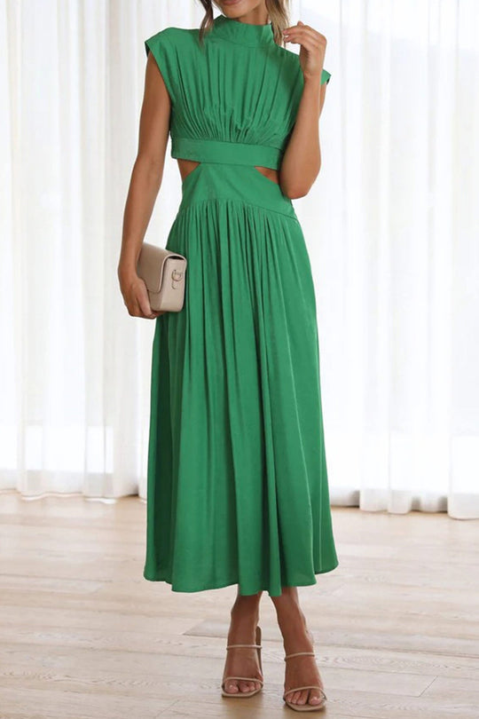 EB | Mock Neck Cutout Midi Kleid
