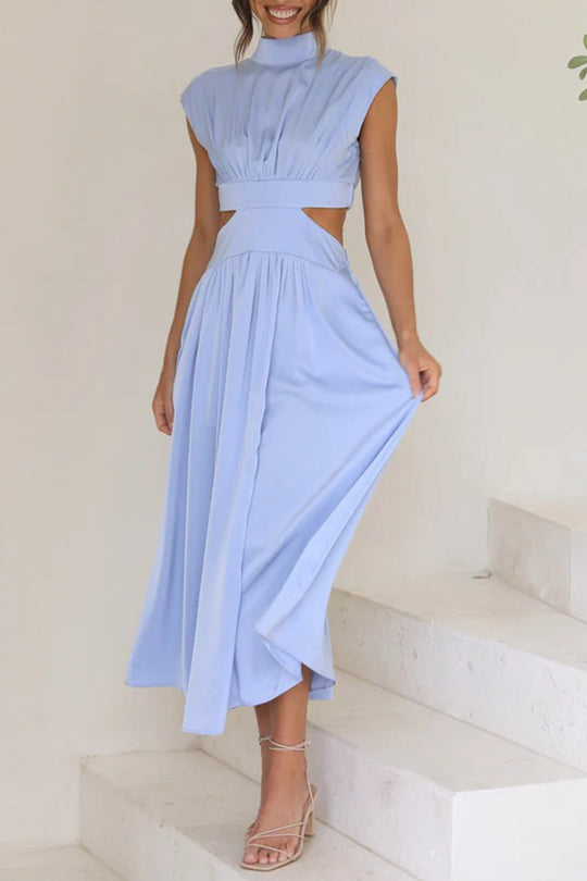EB | Mock Neck Cutout Midi Kleid