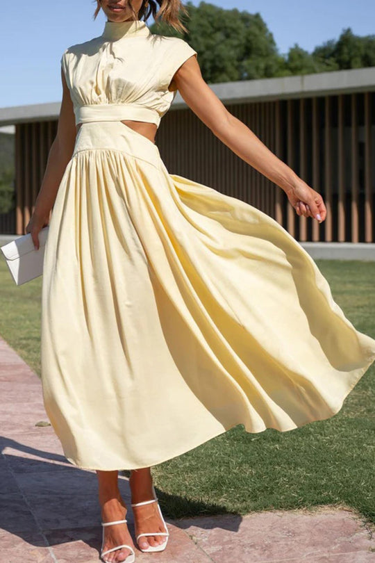 EB | Mock Neck Cutout Midi Kleid