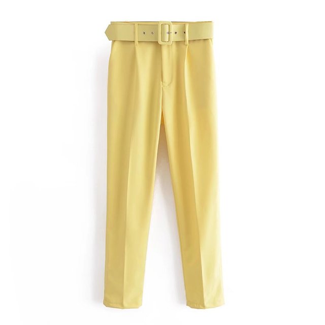 EB | Lässige Hochbundhose mit Gürtel und Taschen, perfekt für lässige Tage