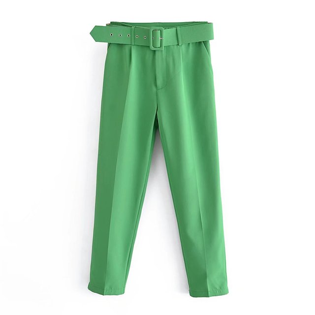 EB | Lässige Hochbundhose mit Gürtel und Taschen, perfekt für lässige Tage