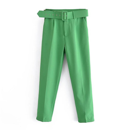 EB | Lässige Hochbundhose mit Gürtel und Taschen, perfekt für lässige Tage