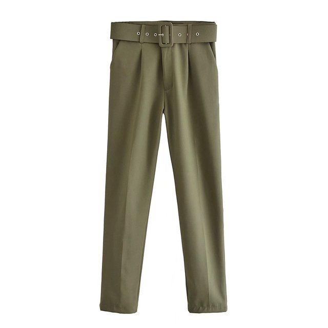 EB | Lässige Hochbundhose mit Gürtel und Taschen, perfekt für lässige Tage