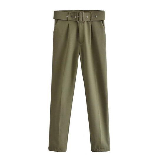 EB | Lässige Hochbundhose mit Gürtel und Taschen, perfekt für lässige Tage