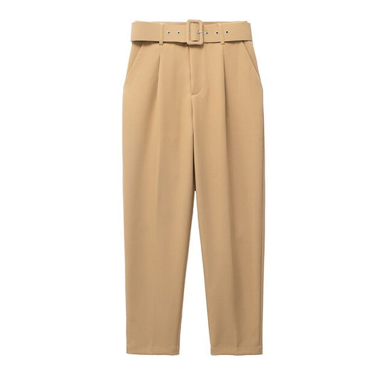 EB | Lässige Hochbundhose mit Gürtel und Taschen, perfekt für lässige Tage