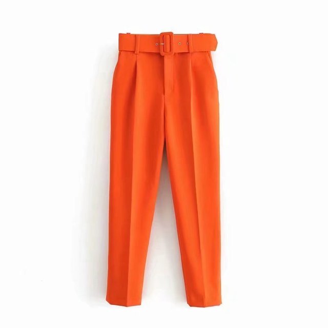 EB | Lässige Hochbundhose mit Gürtel und Taschen, perfekt für lässige Tage