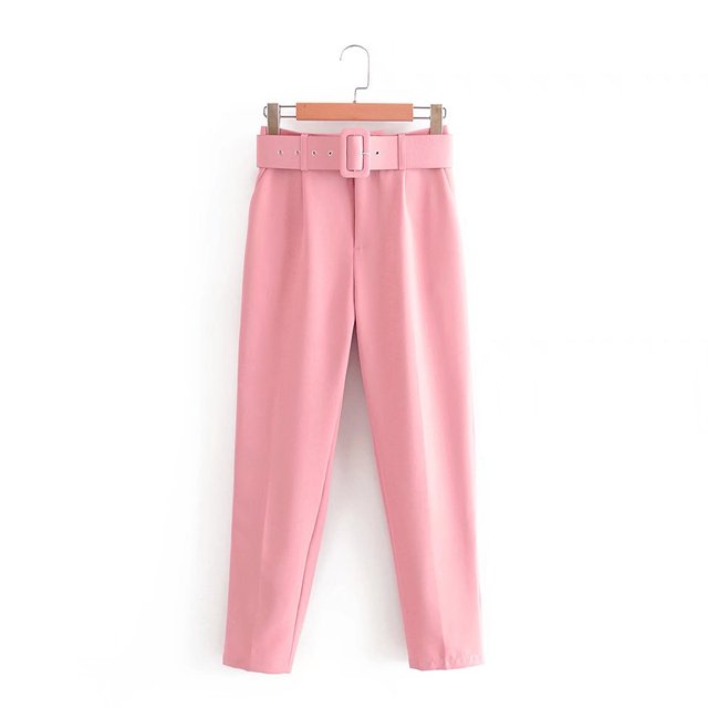 EB | Lässige Hochbundhose mit Gürtel und Taschen, perfekt für lässige Tage